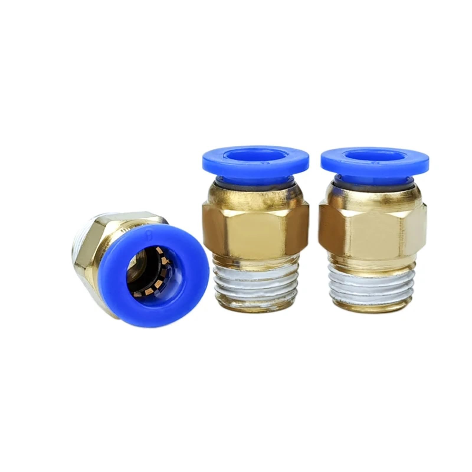10 conectores neumáticos PC8-02 for tubo de 8 mm con rosca macho de 1/4".