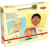 HABA Magnetic Puzzle Funny Faces Mix & Match Game for Toddlers, Travel-Friendly Busy Board and Road Trip Toy for Kids, Toddler Activities for Ages 3+