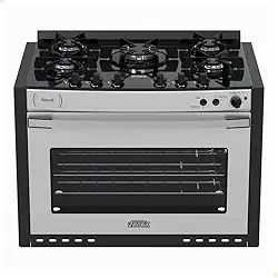 Fogao de Embutir 5 Bocas Venax Gaudi Platinum Vitreo Inox Gas GLP 220 V