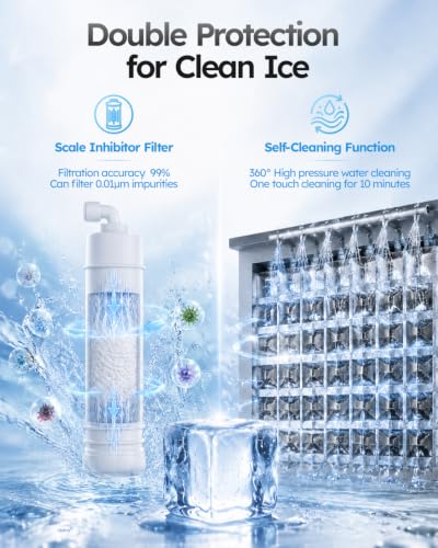 Image of Commercial Ice Machine 760LBS /24H,Storage 650LBS,Large Industrial Ice Maker,Ice Ready in 5-15min,with Self-Cleaning Mode,with Timing Function,30 Levels of Ice Thickness Adjustment,Stainless Steel