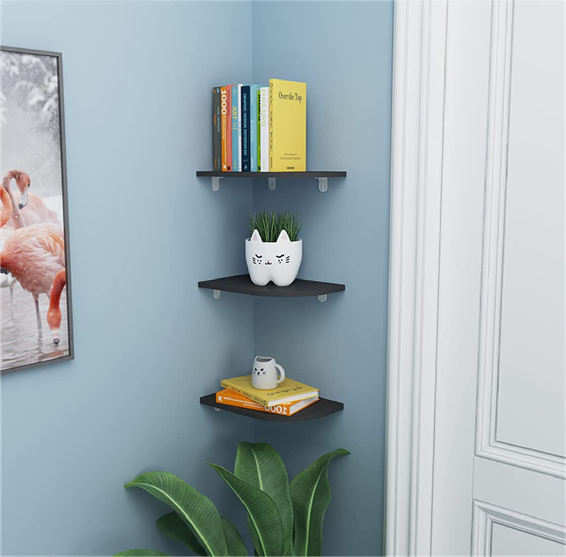 Amazon｜ウォールシェルフ コーナーラック PVC材質 壁掛け棚 吊り棚