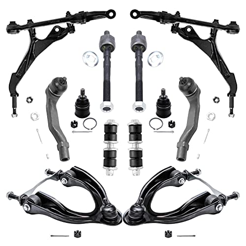 Image of Detroit Axle - 12pc Front End Suspension Kit for Honda Civic Del Sol Acura Integra, 2 Lower Control Arms 2 Lower Ball Joints 2 Upper Control Arms w /Ball Joints 4 Inner & Outer Tie Rods 2 Sway Bars
