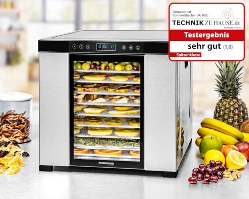 ROMMELSBACHER Dörrautomat DA 1050, Dörrfläche 1,6 m², 10 Edelstahl-Dörrtabletts, Warmhaltefunktion, Favoritenprogramm, 99 Std. Zeitschaltuhr, Temperatur einstellbar (35 °C – 75 °C) – Bild 3