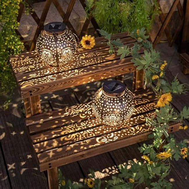Solar Lanterns Outdoor Waterproof Garden Decorative Lights Owl Hanging Solar Lanterns for Patio, Table, Pathway, Balcony, Lawn, Yard Decor 2 Pack