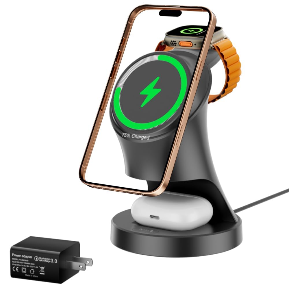 Mpaargoow 3 in 1 Wireless Charging Station