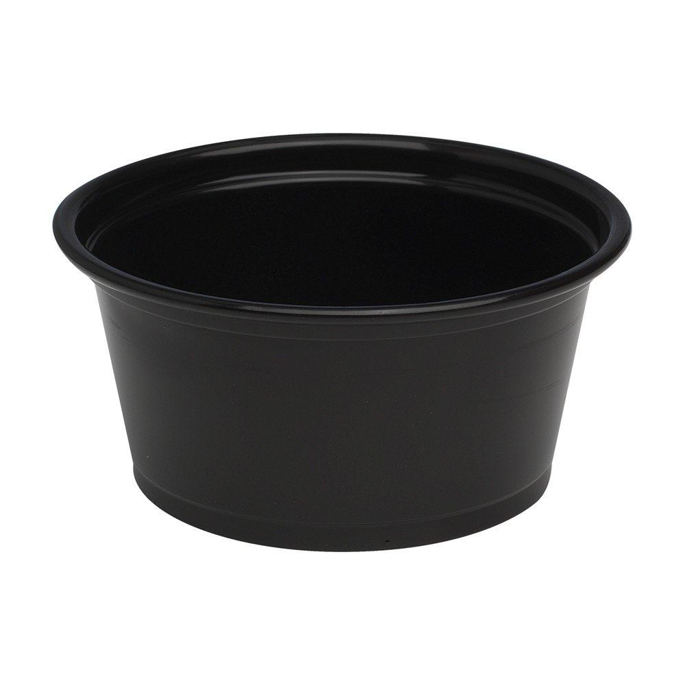 Dixie 2 oz. Plastic Portion Cup by GP PRO (Georgia-Pacific), Black, PP20BLACK, 2,400 Count (200 Cups Per Sleeve, 12 Sleeves Per Case)