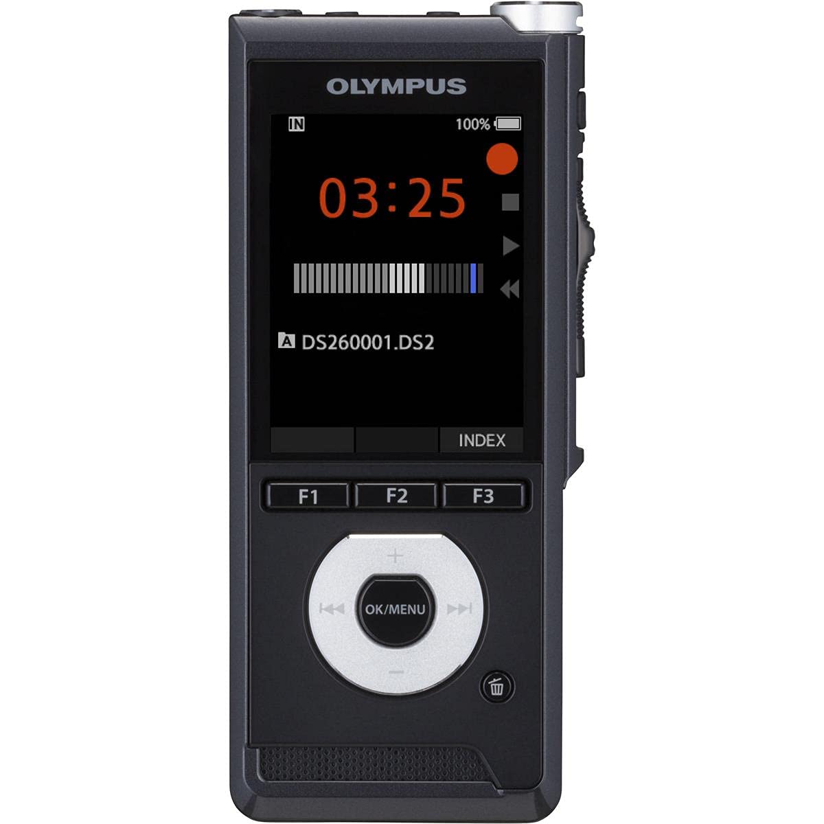 OM SYSTEM OLYMPUS DS-2600 Digital Voice Recorder, Rechargeable Batteries, Case & OM Digital Solutions Dictation Software, Black