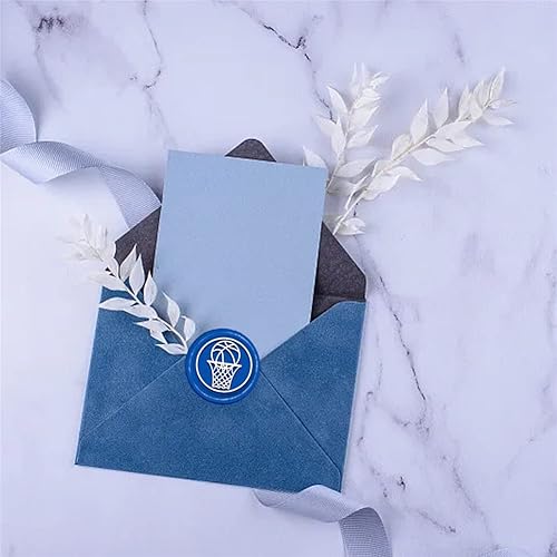 Miniatura 3 de CRASPIRE Sello de cera de baloncesto para deportes, 1.181 in, retro, vintage, extraíble, latón, cabeza con mango de madera, para invitaciones de