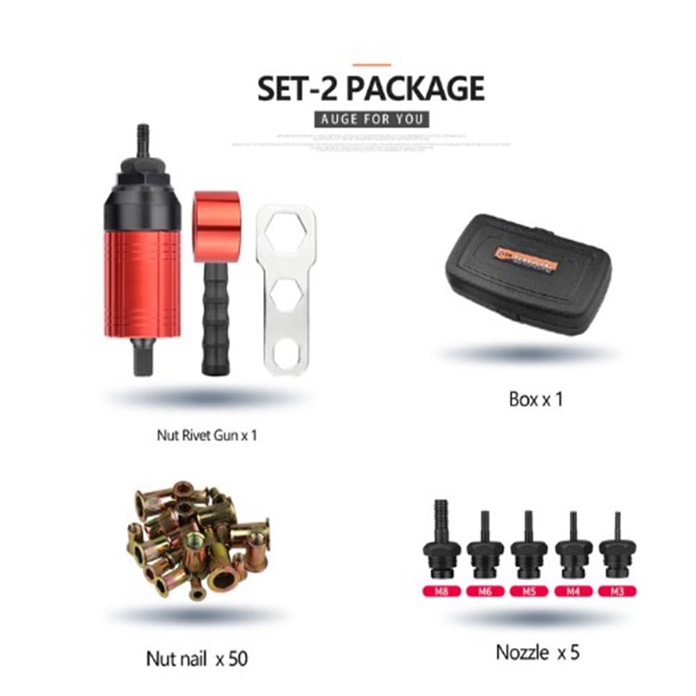 Rivet Nut Rivettatura M3-M8 Trapano per Rivettatura A Batteria Adattatore Elettrico Inserto Strumento per per Uso Domestico Manico In Metallo Accessori di Ricambio A