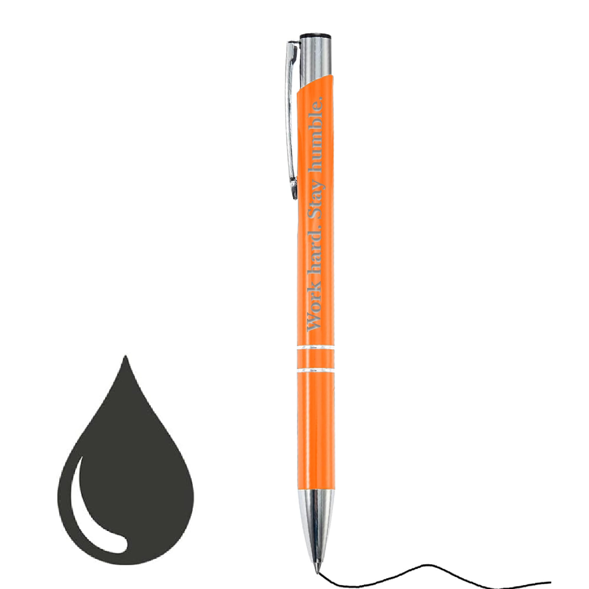 KreateSquare Custom Ballpoint Pen, Personalised with Your Choice of Text, Pen Gifts for Men Women Student, Aluminium, Fine Point & Black Ink, Unique Present