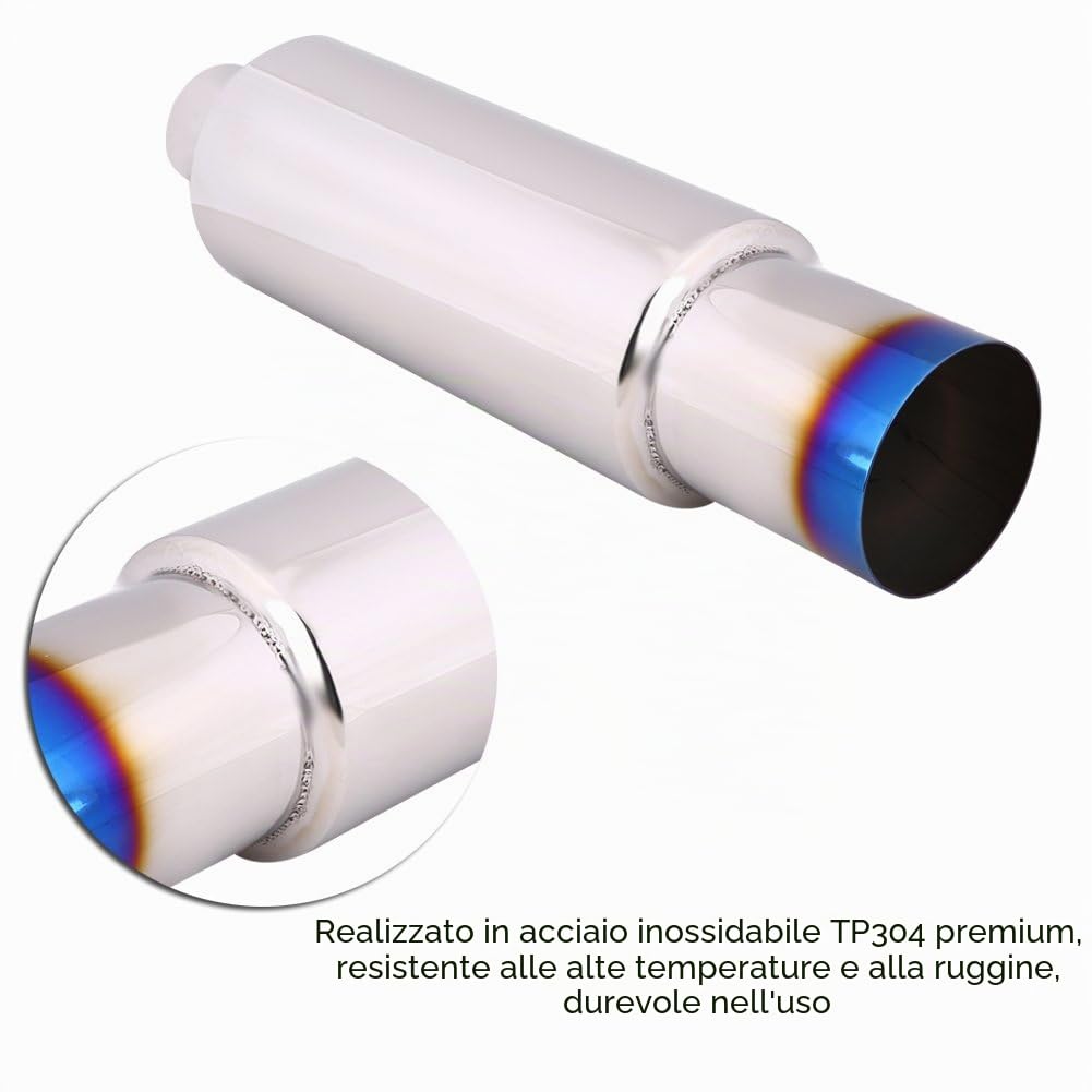 Scarico Auto Universale 90mm Scarico Auto Universale 90mm Scarico Auto Universale 90mm Scarico Auto Universale 90mm Adatto Per Silenziatore Di Coda Del Tubo Di Scarico Tubo Di Scarico Posteriore Pe