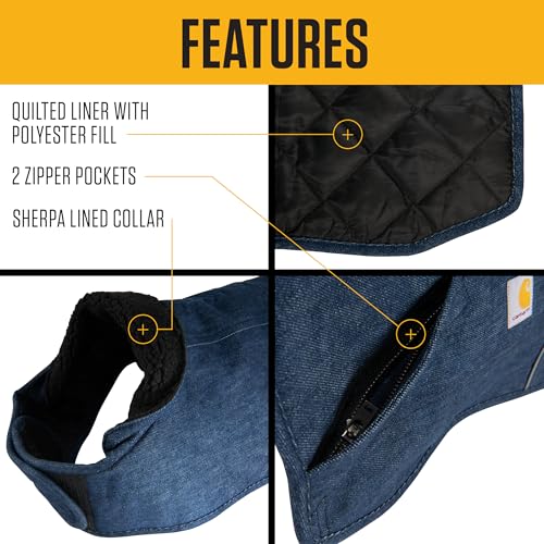 Carhartt Firm Duck Isolierter Hundemantel, Denim, Größe M