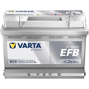 VARTA Automotive DYNAMIC EFB (N70) 12V 70Ah 760A - Nassbatterie für Start-Stopp Systeme - Starterbatterie für Autos mit erhöhtem Energiebedarf - Wartungsfreie Bleisäurebatterie