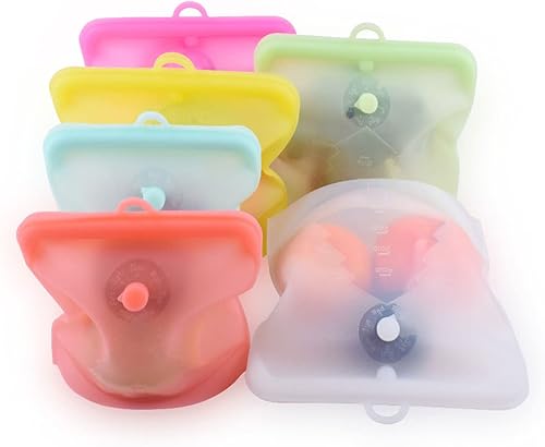 Miniatura 7 de AGGERT Bolsa de almacenamiento de alimentos Ziplock, bolsas selladas frescas, bolsa de aperitivos reutilizable, bolsa de alimentos de silicona,