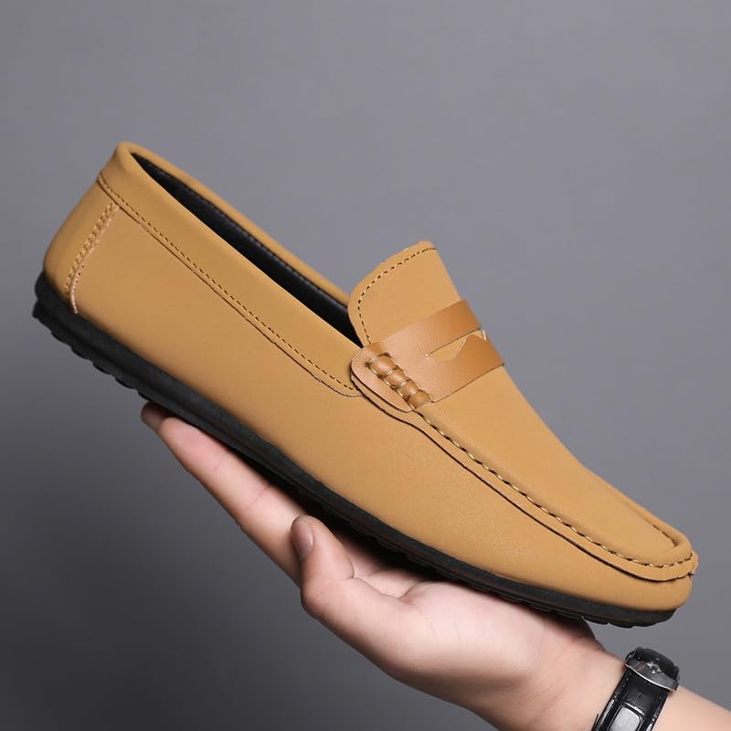 Men's Loafers Round Toe Vegan Leather Penny Loafer Shoe Anti-Slip Comfortable Slip Resistant Walking Slip-ons3