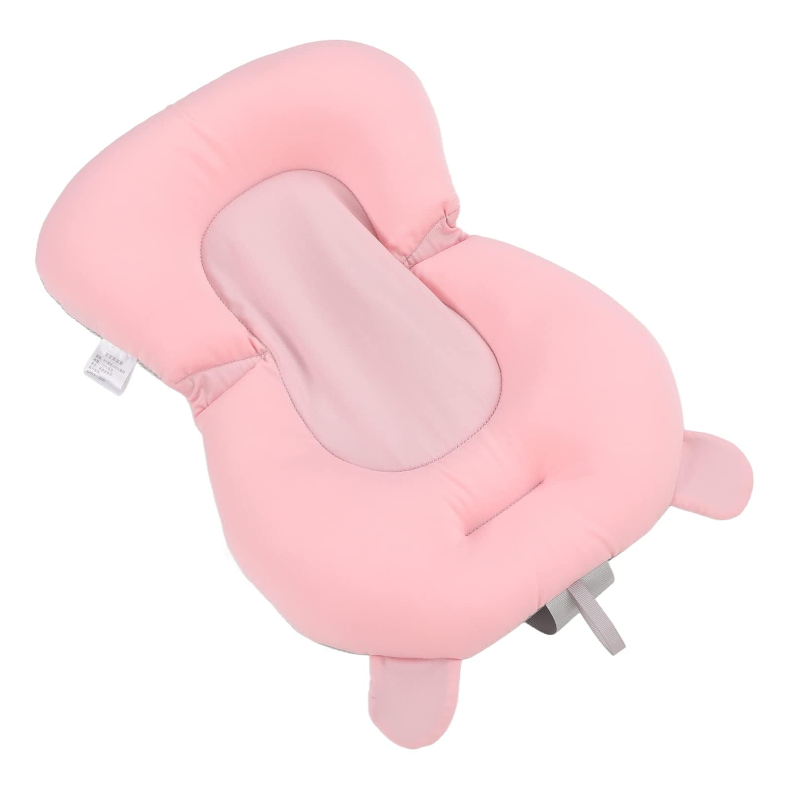 banapoy Cojín de Baño para Recién Nacidos de 0 A 12 Meses, Flotante Alfombrilla de Baño para Recién Nacidos Cojín para El Asiento de La Bañera del Bebé, Plegable Baño Cama Ducha Alfombra (Oso Rosa)