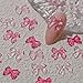 Pink Bow Nail Art Charms 3D Valentinese Day Bow Nail Art Charms Resin Ribbon Bow Nail Accessories Cute Nail Art Supplies Bowknot Nail Accessories Bow Nail Rhinestones for Women DIY Nail Decoration