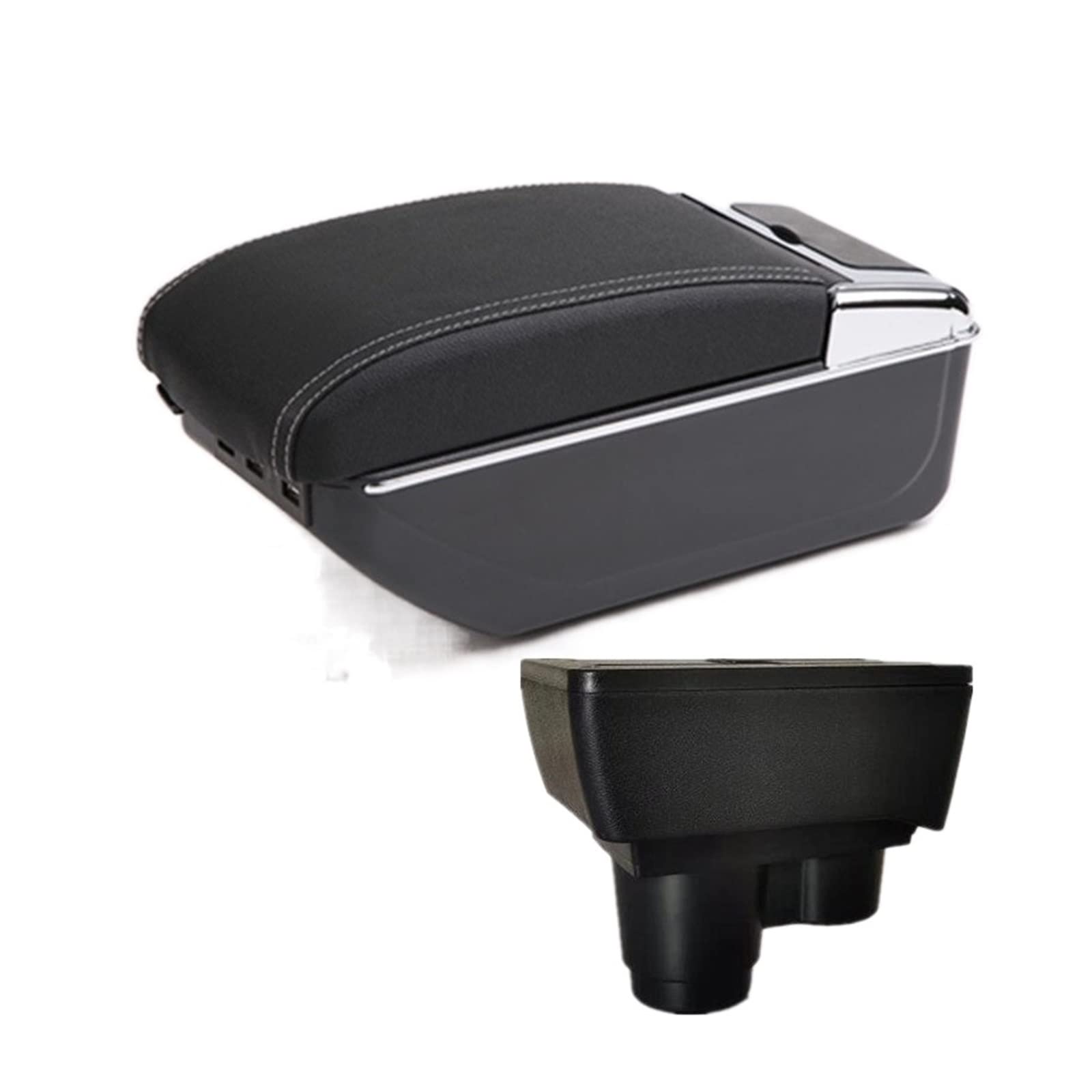 Baiqimv For Renault For Dacia For Duster 2 3 Car Armrest Box Central Console Storage Box USB Car Accessories 2018-2022(C3 7USB)