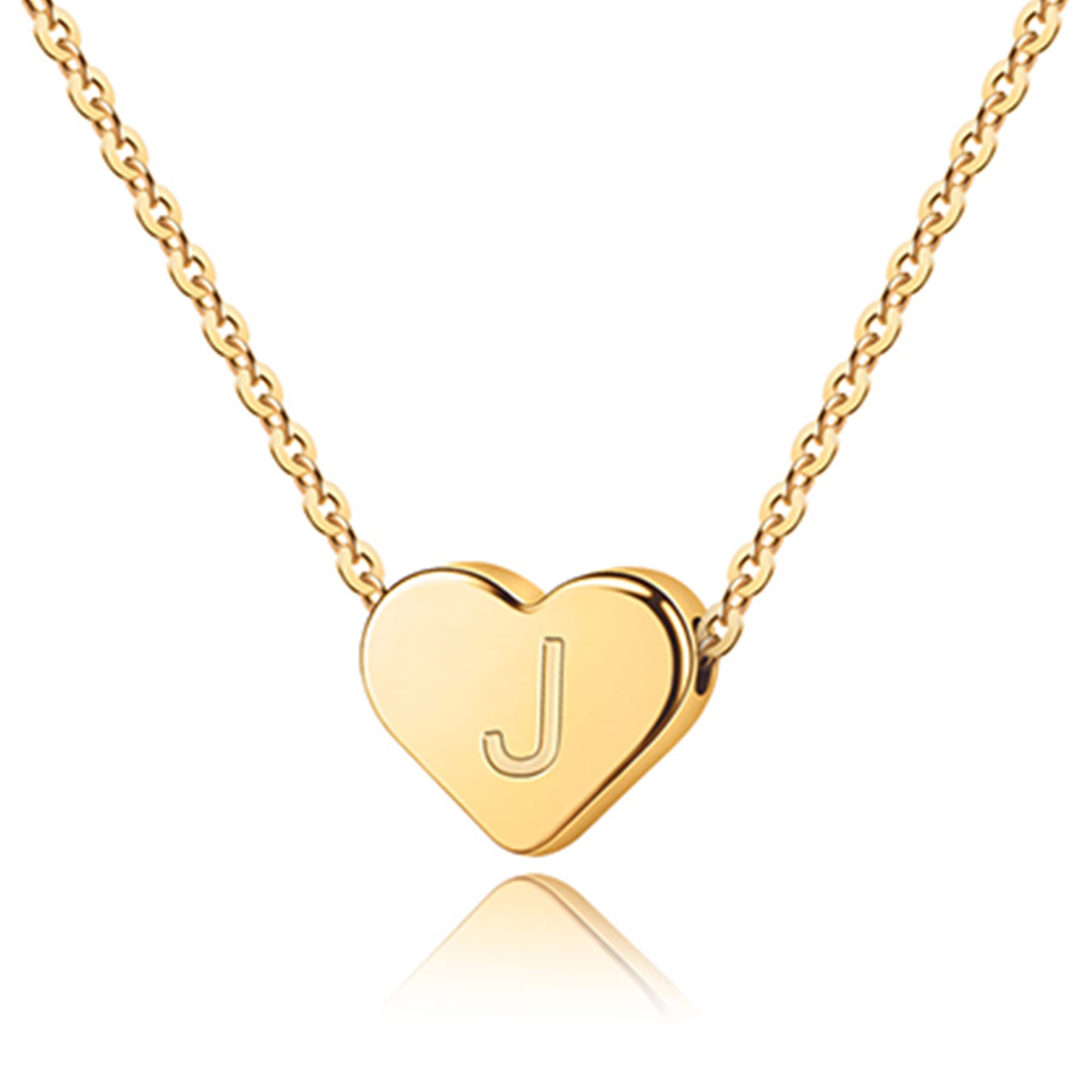 TINGNTINGN Heart Initial Necklaces for Girls Gifts - 14K Gold Filled Heart Pendant Necklace for Girls Gold Initial Necklaces for Women Girls Gifts Heart Necklace Birthday Christmas Gifts for Women Girls