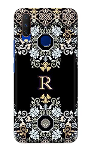 Image of PRINTFIDAA Name II Initial II Letter Floral Pattern Alphabet R Printed Designer Hard Back Case Cover for Vivo Y15 / Vivo Y17 / Vivo U10 / Vivo Y12 / Vivo Y11 (6.35 inch) -(TI) MVN1007