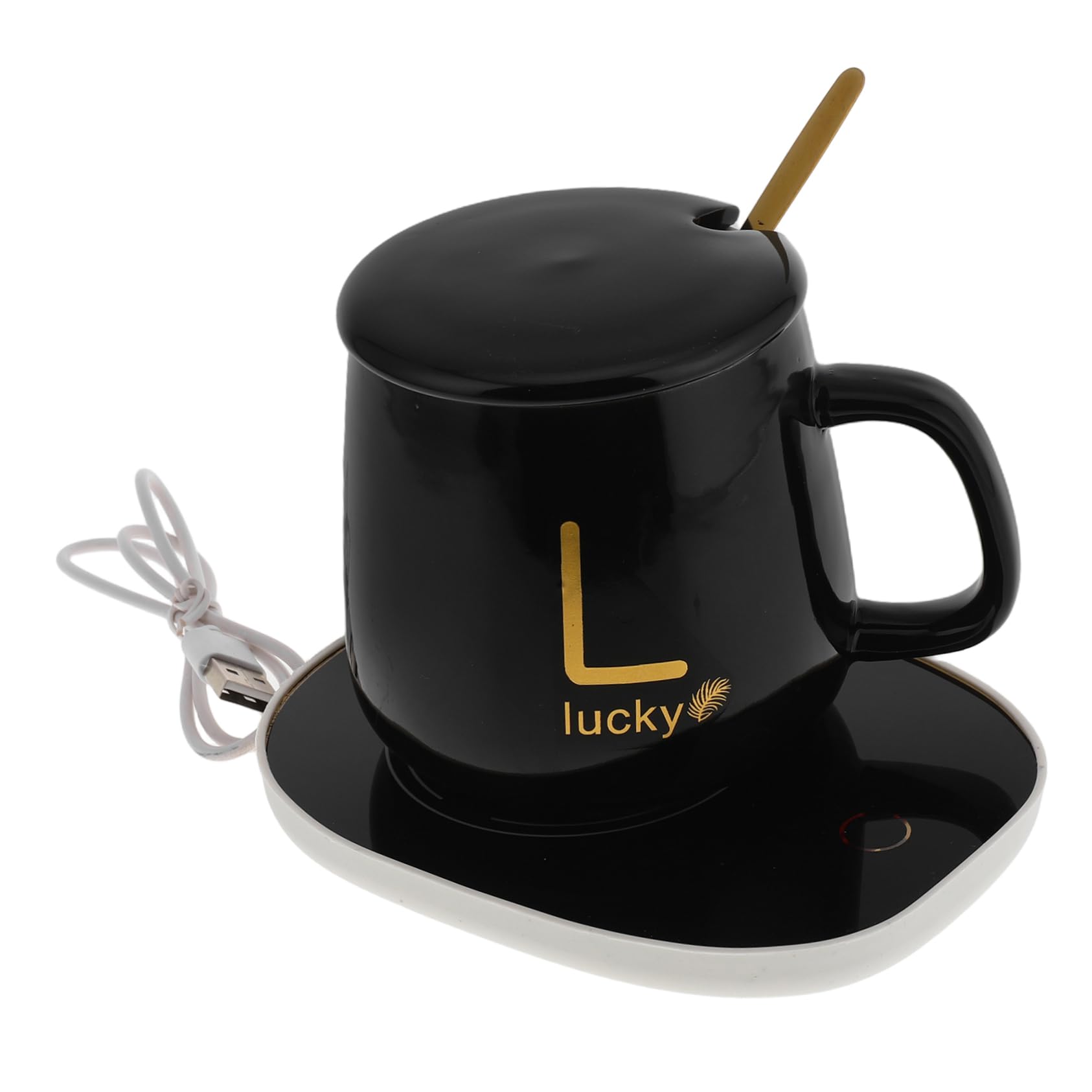 Alipis Ceramic Mug Warmer Electric Cup Heat Insulation Pad Desk Coaster for Warm Drinks Constant Temperature