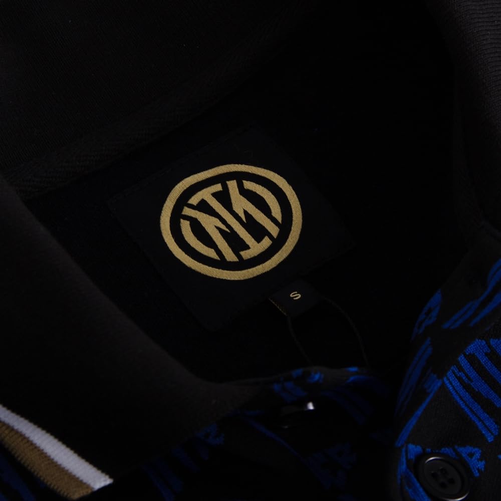 COPA - Polo - Uomo - Inter Milan all Over - Manica Corta - Nero - 100% Cotone