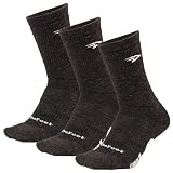 Woolie Boolie - Calcetines de lana merino de 15 cm, para senderismo, ciclismo, esquí, fabricados en Estados Unidos, Marrón castaño (paquete de 3), Small