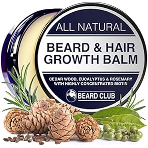 Beard Club Beard Care: Balm, Butter, Wax & Conditioner for Men’s Facial & Hair Growth – Biotin, Cedar Wood, Eucalyptus & Rosemary Oils
