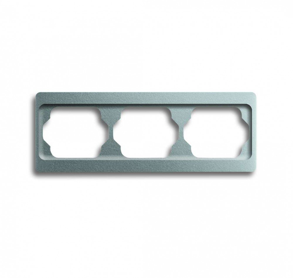 Plaque triple de finition pour interrupteur horizontal titane