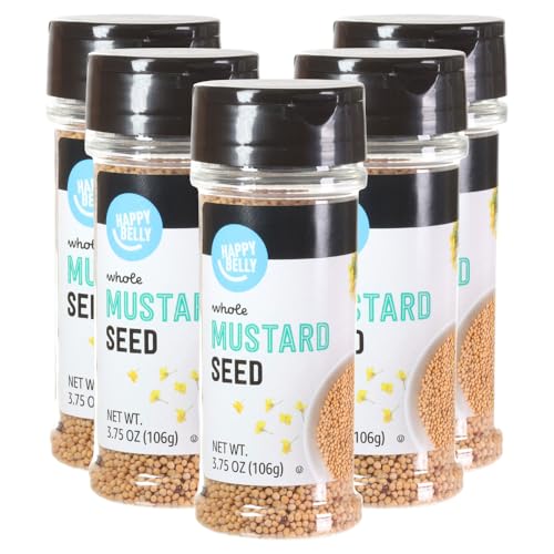Amazon Brand - Happy Belly Mustard Seed, 3.75 ounce (Pack of 5)