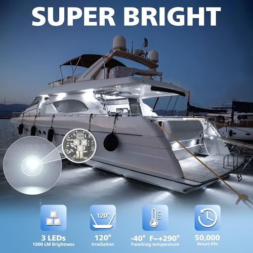 EK ENNOKING Boat Interior Lights White LED Underwater 9-36V for Marine Deck by EK ENNOKING - Used condition - Image 2