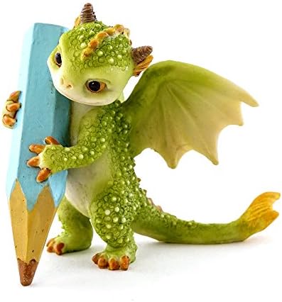 Top Collection Rex The Green Dragon - Mini Collectible Fantasy Figurine (The Aspiring Writer)