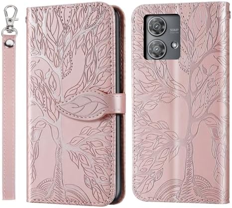 Etui Rostsant Xiaomi Poco X5 / Redmi Note 12 5G wytłoczone drzewo PU skórzane Redmi Note 12 5G portfel z klapką dla Xiaomi Redmi Note 12 5G / Xiaomi Poco X5 5G - Niebieski