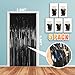 5 Pack 3.28ft x 6.56ft Glitter Black Tinsel Foil Fringe Curtains, Photo Booth Backdrop Party Decorations for Birthday Wedding Baby Shower Graduation Bachelorette New Years
