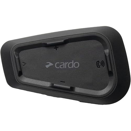 Cardo Systems Spirit Motorcycle Bluetooth Communication Headset, 2-Way Bluetooth, Thin 32mm Speakers, Waterproof, Universal Connectivity - Single Pack