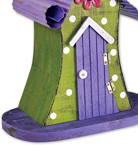 Sunset Vista Designs 93331 Country Gardens Getaway Fairytale Decorative Birdhouse, Purple & Green #TOP1