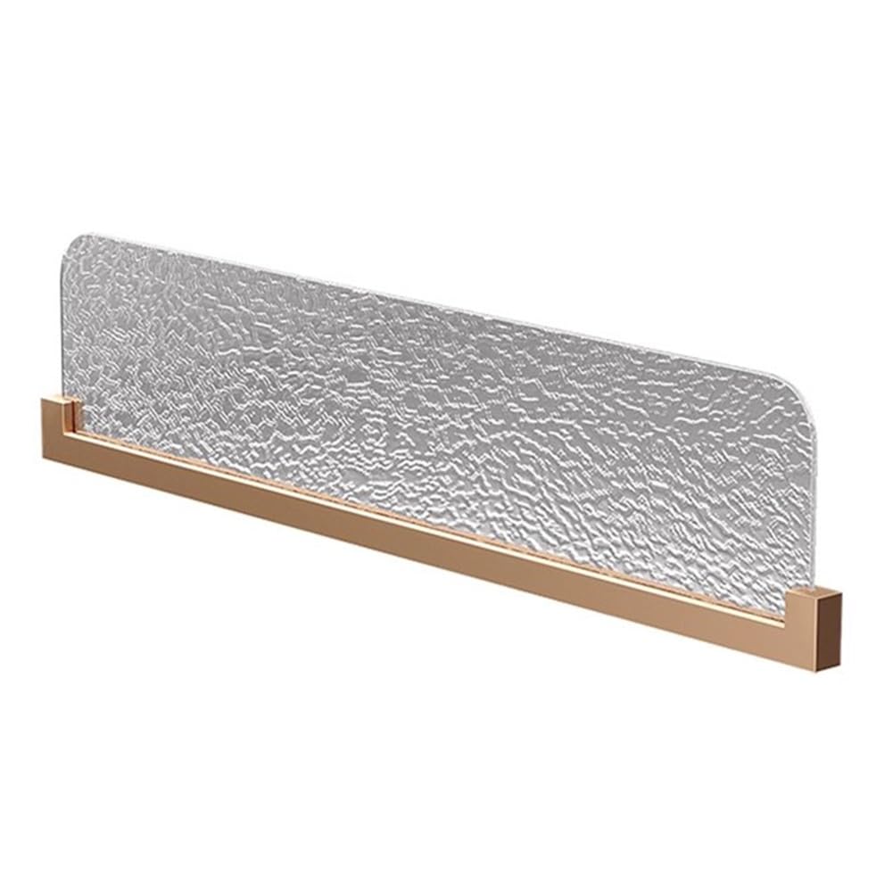 GJZQDKX Rose Gold Tempered Glass Countertop Low Fence Divider for Restaurant Dining & Office Aisles Decorative Translucent Partition (150x25cm 59x9.8in)