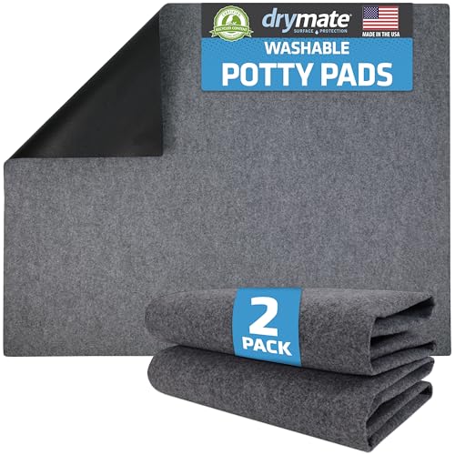 Image of Drymate 2-Pack Washable Pee Pads for Dogs (29x36), Waterproof, Absorbent, Slip-Resistant, Reusable Pet Training Potty Puppy Mats, Housebreaking, Incontinence Bed Pads, Crate, Kennel (USA Made)