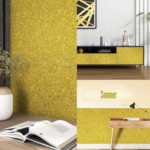Stickyart Glitzer Tapete Gold Klebefolie Möbel 40cm X 200cm Wandtapete Selbstklebende Tapete Gold Dekofolie Tapeten Vliestapete Klebetapete… – Ansicht 4