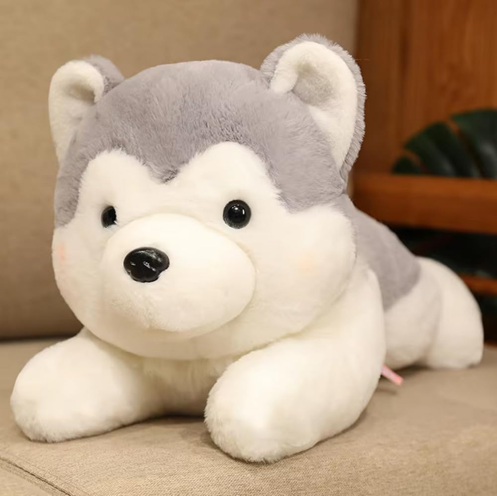 GracesDawn Stuffed Animals-Dog 11.8",Super Soft Husky Doll, Cartoon Cute Dog Plush Toys, Ideal Gift for Kids! (Grey) - Image 2