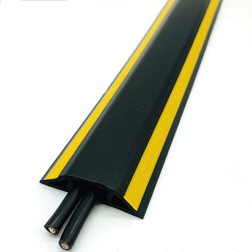 Canaleta Cables Suelo Segura Y Duradera,Canaleta Pasacables Suelo De Material Blando De PVC,Protector De Cable De Suelo Antiestampado para El Piso del Hogar(Color: A, S: 1m)
