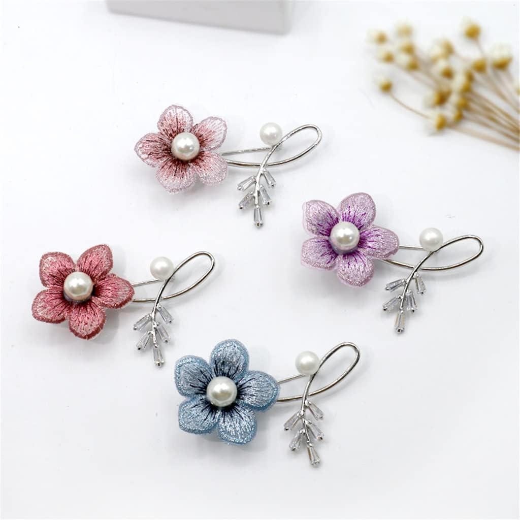 Embroidery Brooch Temperament Pin Pin Flower Corsage Spring Cardigan Female Pin Elegant Flower Accessories,A-Som bilden visar