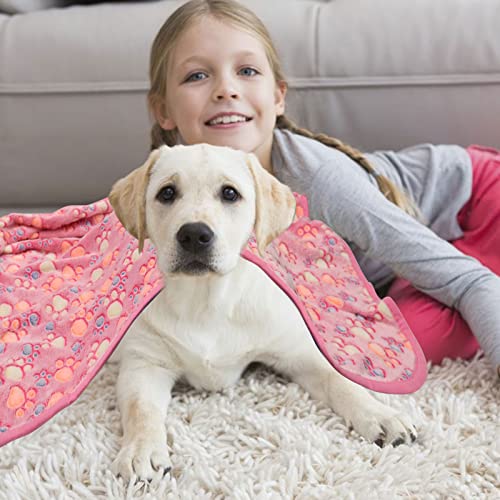 Kogsa Dog Blankets For Large Dogs, 3 Pack Dog Cat Blankets Washable 41" X 31", Soft Pet Mat Throw Cover For Kennel Crate Bed, Cute Paw Pattern,Waterproof Dog Blanket, Blankets For Dogs, Pet Blanket #TOP7