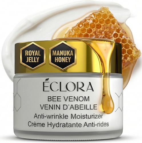 Bee Venom Skin Treatment Cream – Firms, Smooths Wrinkles, Deeply Hydrates – Anti Aging Face Cream with New Zealand Manuka Honey, Royal Jelly & Hyaluronic Acid – Lightweight Natural Moisturizer – 50 ml