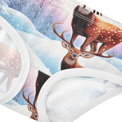 Deer Snowy Winter Forest Toddler Underwear Custom 2t Cotton Cute Panties Girl Fancy Briefs Kids Undies4