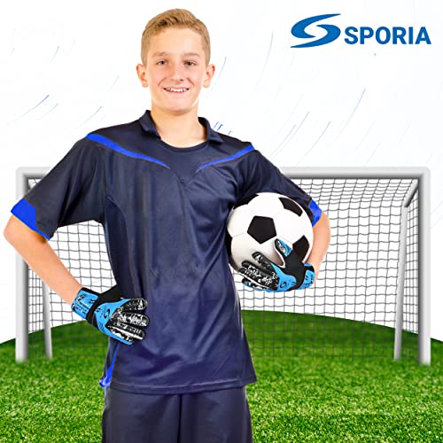 Sporia Soccer Goalie Gloves Youth Goalie Gloves With Double Wrist Protection | Soccer Gloves For Kids Non-Slip Latex Material | Kids Goalie Gloves Soccer Adult | Soccer Goalkeeper Gloves Super Grip #TOP6