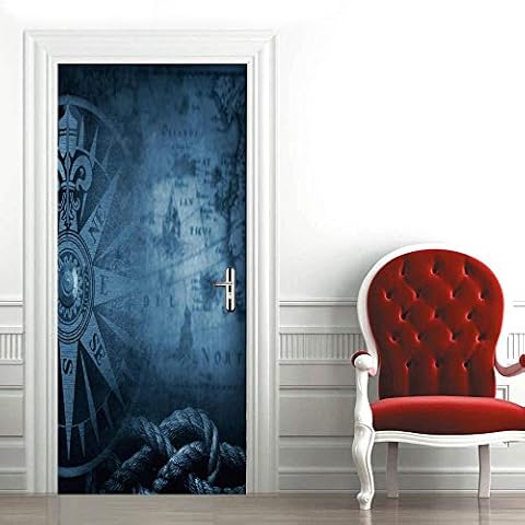YISANR 3D Door Stickers for Interior Doors 30 x 79 Inch Abstract Creative Symbol Glass Door Stickers Self Adhesive Wall Art Stickers for Bedroom House Living Bedroom Office Bathroom Home Cover