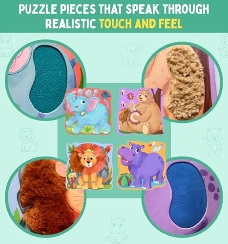 Image of PepPlay Toddler Learning Combo, Stacking and Nesting Cubes + Touch and Feel Wild Animal Puzzle, Montessori Educational Toys for 1 to 4 Year Old Kids, Travel, Early Learning Brain Development Gift Set