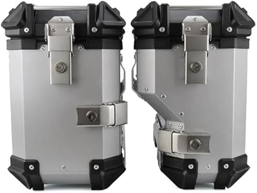 Rutexc サイドバッグ、38L 大容量 取り付け容易耐用耐衝撃安定防水 アルミ製 × 補強プラスチックコーナー 防犯ロック・防水シール構造 長距離バイクツーリング・日常通勤・アウトドア装備運搬等シーン対応 容量充実防護耐用取り付け簡易、お気軽にご購入く