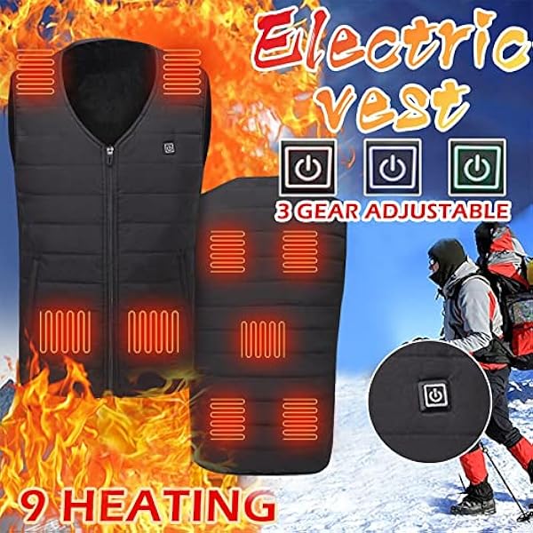 Vrouwen Mannen Infrarood Verwarmde Flexibele USB Negen V-hals Opladen Outdoor Outdoor Vest Jas Verwarming En Fluwelen Elektrische Districten Jas Korte Mouw Jas Winter